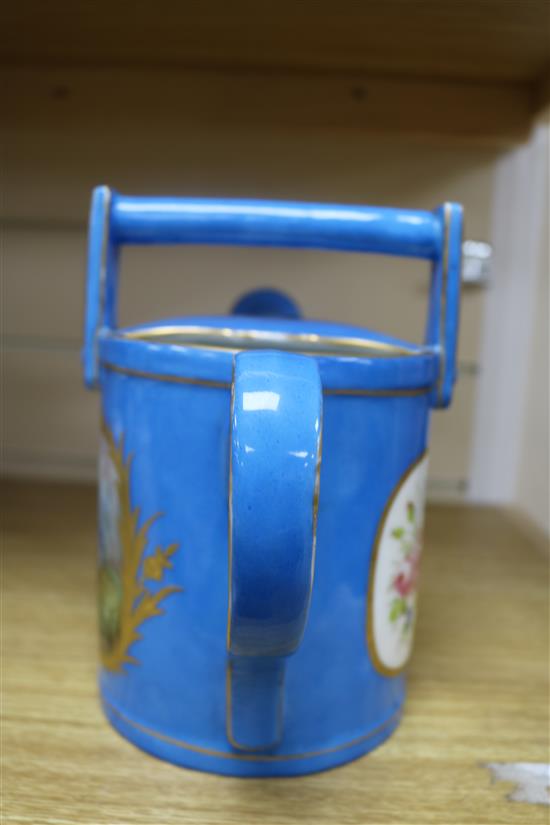 A Sevres style Bleu Celeste watering can 8in.